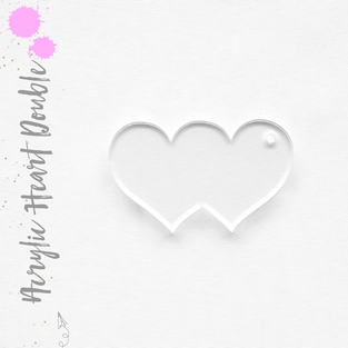 Acrylic Keychains Heart Double