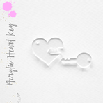 Acrylic Keychains Heart with Key