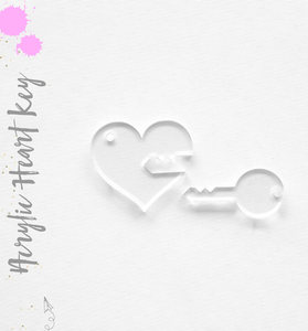 Acrylic Keychains Heart with Key