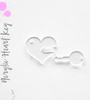 Acrylic Keychains Heart with Key