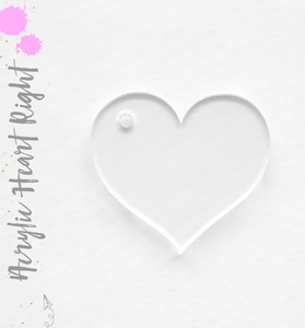 Acrylic Keychains Heart Right Hole