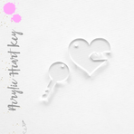 Acrylic Keychains Heart with Key