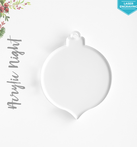 Laser Engraving Acrylic Christmas Ornaments Night