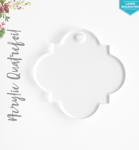 Laser Engraving Acrylic Christmas Ornaments Quatrefoil