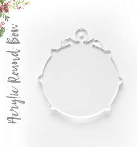 Acrylic Christmas Ornaments Round Bow