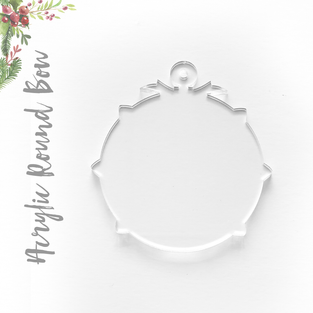 Acrylic Christmas Ornaments Round Bow