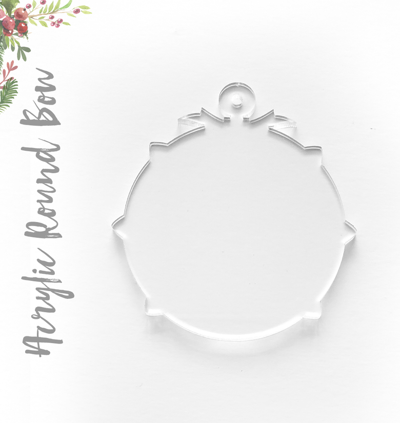 Acrylic Christmas Ornaments Round Bow