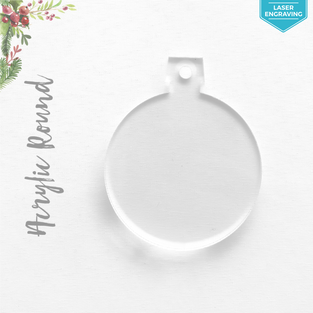 Laser Engraving Acrylic Christmas Ornaments Round
