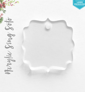 Laser Engraving Acrylic Christmas Ornaments Sign Soto