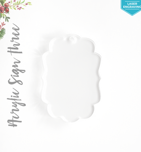 Laser Engraving Acrylic Christmas Ornaments Sign Three
