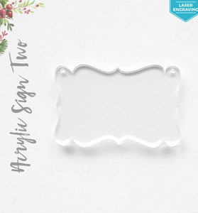 Laser Engraving Acrylic Christmas Ornaments Sign Two