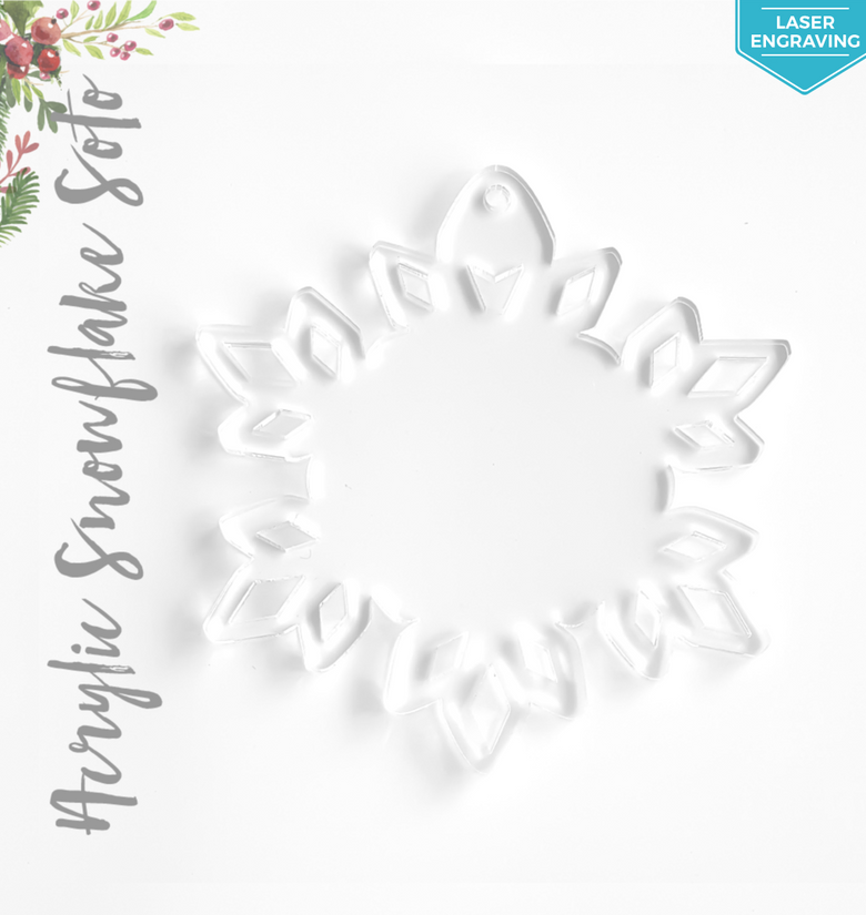 Laser Engraving Acrylic Christmas Ornaments Snowflake