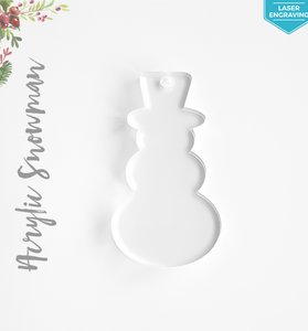 Laser Engraving Acrylic Christmas Ornaments Snowman