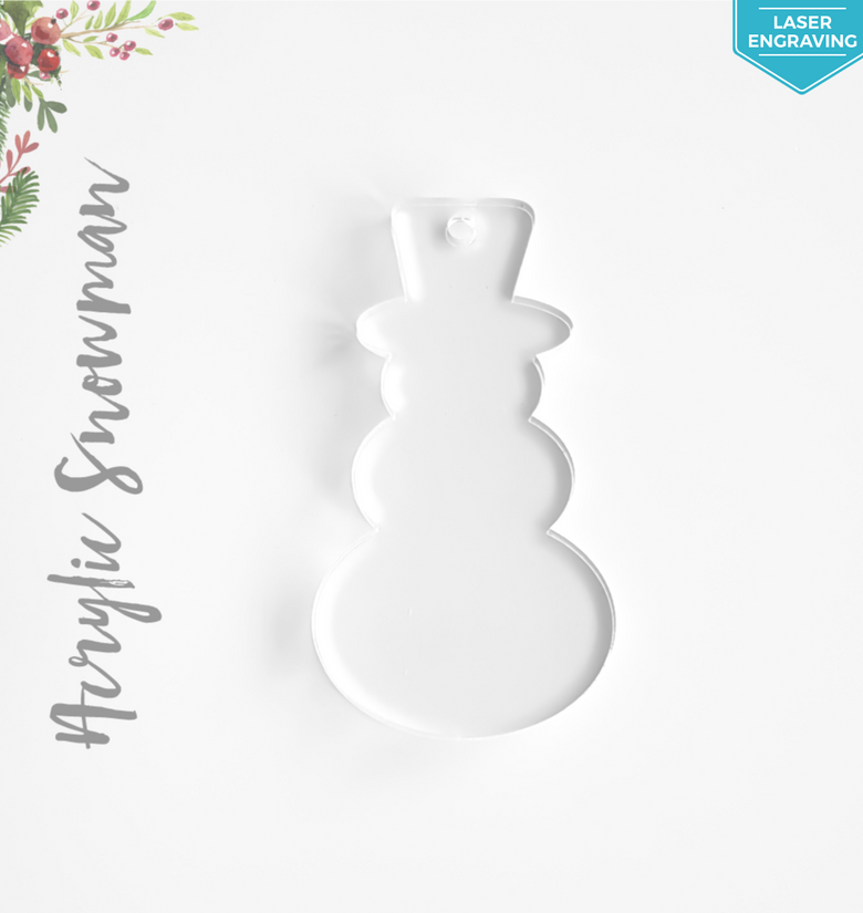 Laser Engraving Acrylic Christmas Ornaments Snowman