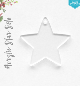 Laser Engraving Acrylic Christmas Ornaments Stars Soto