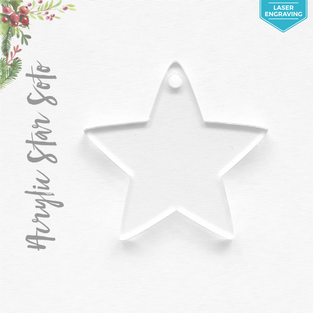 Laser Engraving Acrylic Christmas Ornaments Stars Soto