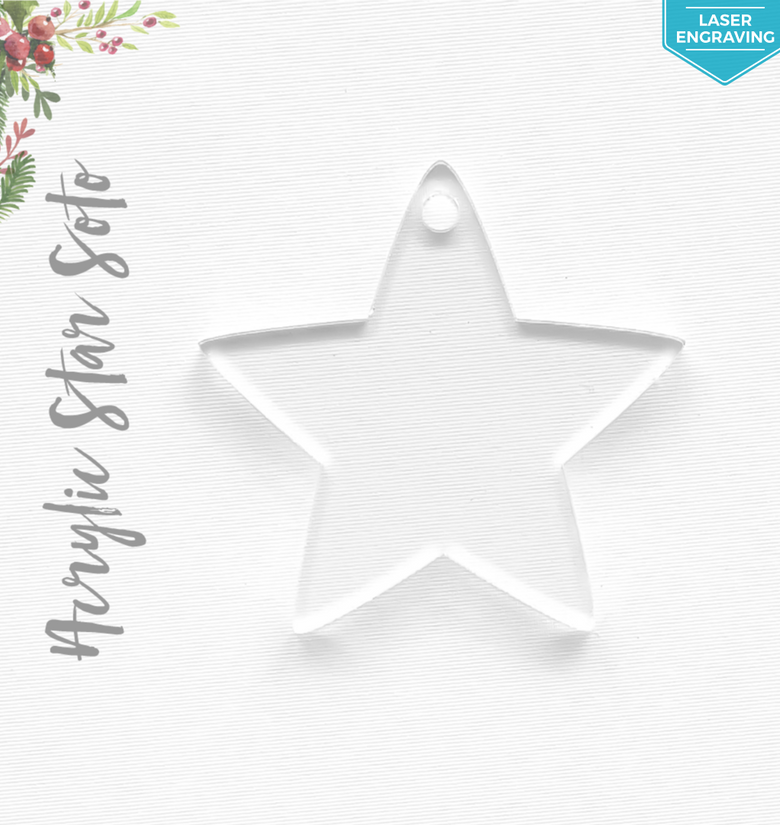 Laser Engraving Acrylic Christmas Ornaments Stars Soto