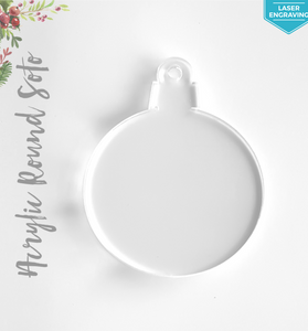 Laser Engraving Acrylic Christmas Ornaments Round Soto