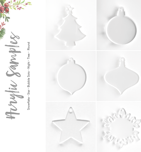 Acrylic Christmas A Ornaments Samples (Pack 24 Units)
