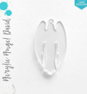 Laser Engraving Acrylic Keychains Angel David