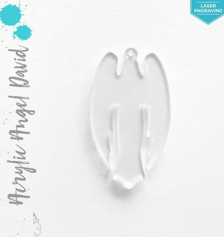 Laser Engraving Acrylic Keychains Angel David