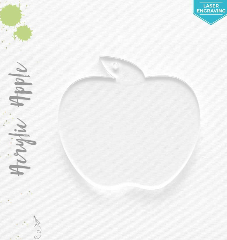 Laser Engraving Acrylic Keychains Apple