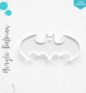 Laser Engraving Acrylic Keychains Bat Symbol