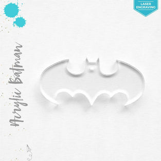 Laser Engraving Acrylic Keychains Bat Symbol