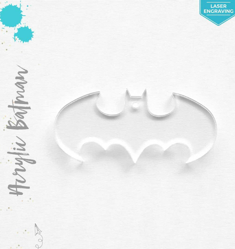 Laser Engraving Acrylic Keychains Bat Symbol