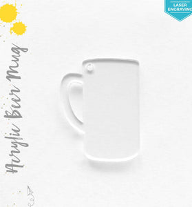 Laser Engraving Acrylic Keychains Beer Mug