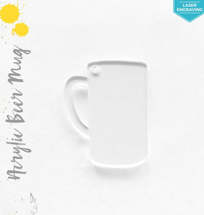 Laser Engraving Acrylic Keychains Beer Mug