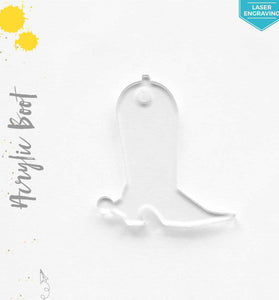 Laser Engraving Acrylic Keychains Boot