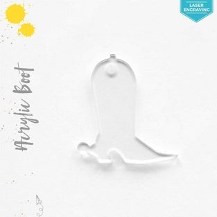 Laser Engraving Acrylic Keychains Boot