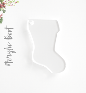 Acrylic Christmas Ornaments Large Boot