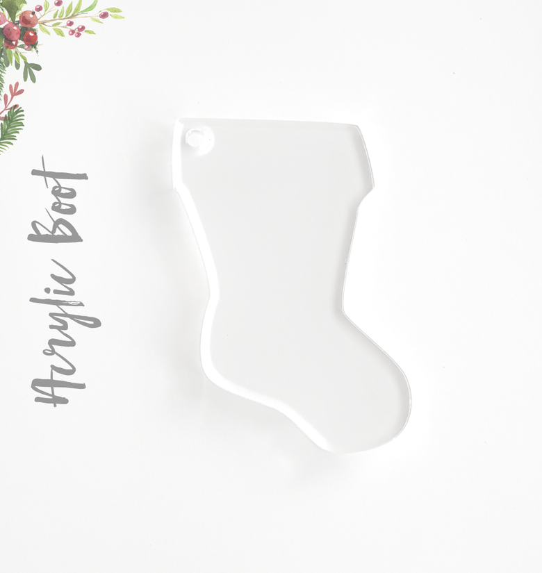 Acrylic Christmas Ornaments Large Boot