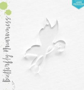 Laser Engraving Acrylic Keychains Butterfly Awareness