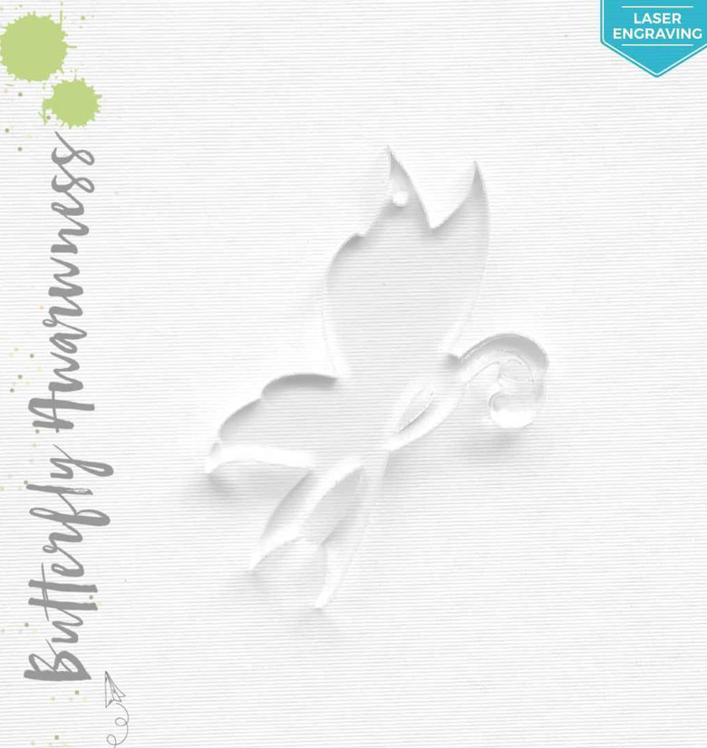 Laser Engraving Acrylic Keychains Butterfly Awareness