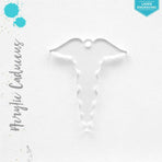 Laser Engraving Acrylic Keychains Caduceus Symbol