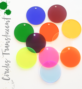 Acrylic Circle Translucent Colors With hole (Package.Price)