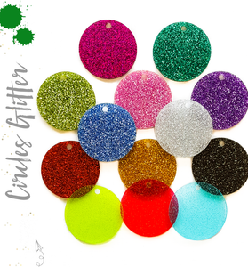 Acrylic Circle Glitter With hole (Package.Price)