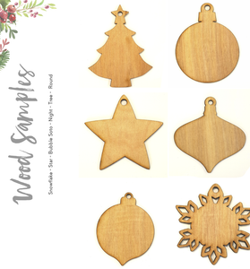 Wood Christmas Ornaments Samples (Package 24 Units)