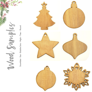 Wood Christmas Ornaments A Samples (Package 24 Units)