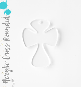 Acrylic Keychains Cross Rounded