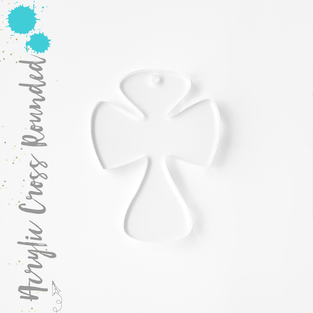 Acrylic Keychains Cross Rounded