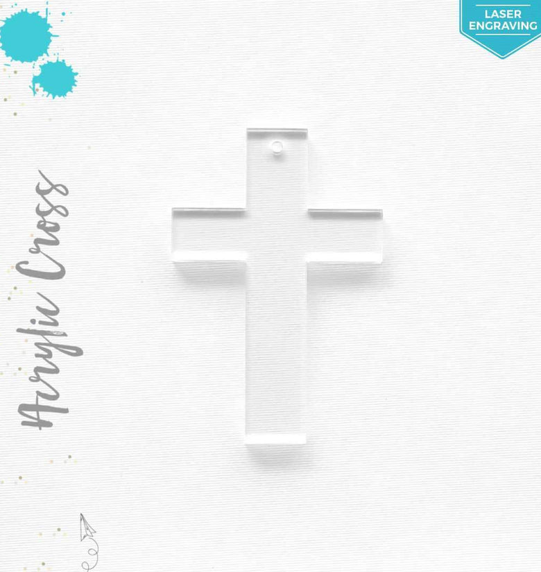 Laser Engraving Acrylic Keychains Cross