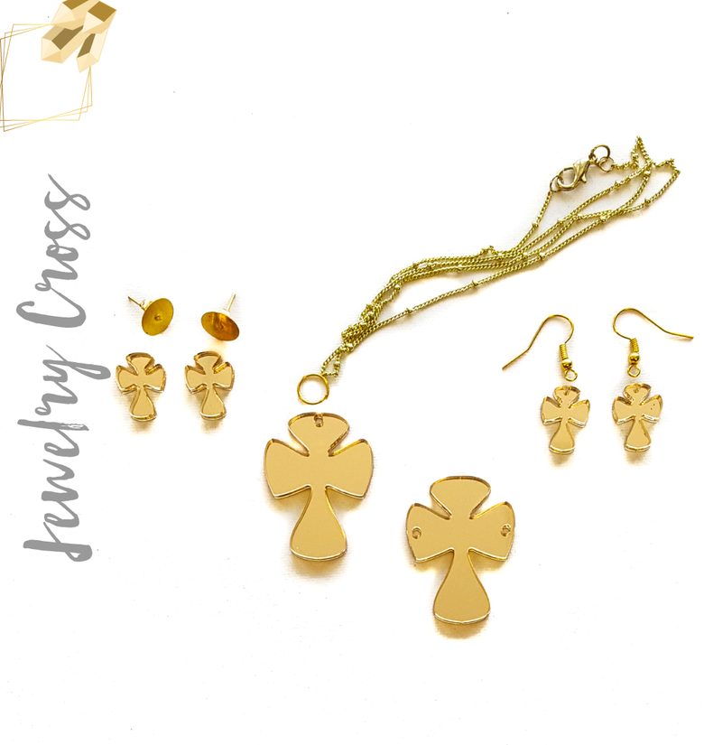Acrylic Jewelry Cross Rounded