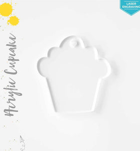 Laser Engraving Acrylic Keychains Cupcake