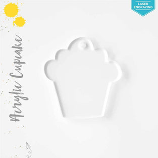 Laser Engraving Acrylic Keychains Cupcake