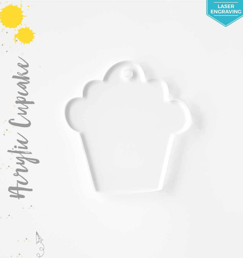 Laser Engraving Acrylic Keychains Cupcake