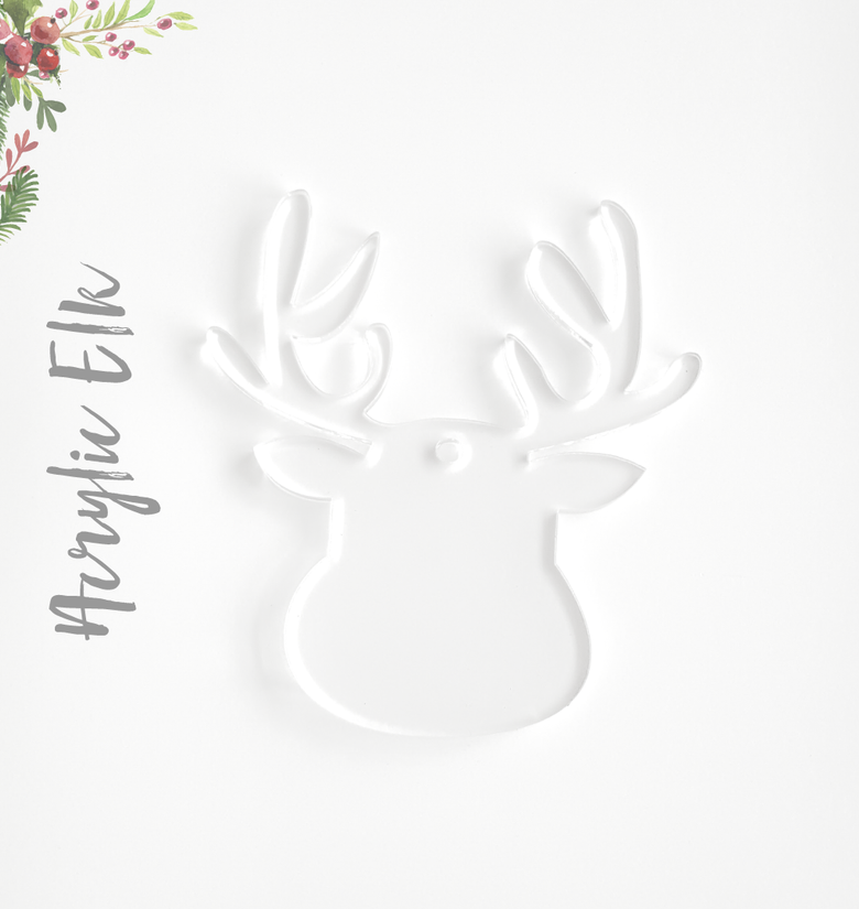 Acrylic Christmas Ornaments Large Elk